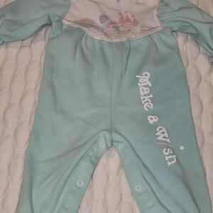 Healthtex Vintage One Piece Outfit Aqua Castle Make A Wish Vintage Size 12mth